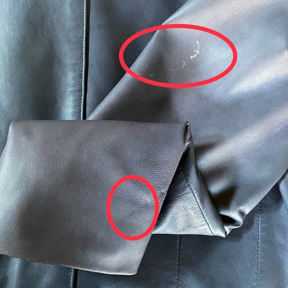 VNTG Summit Smooth Leather Blazer Jacket M Grey Long Line Lapel Collar 1980s - Picture 15 of 15